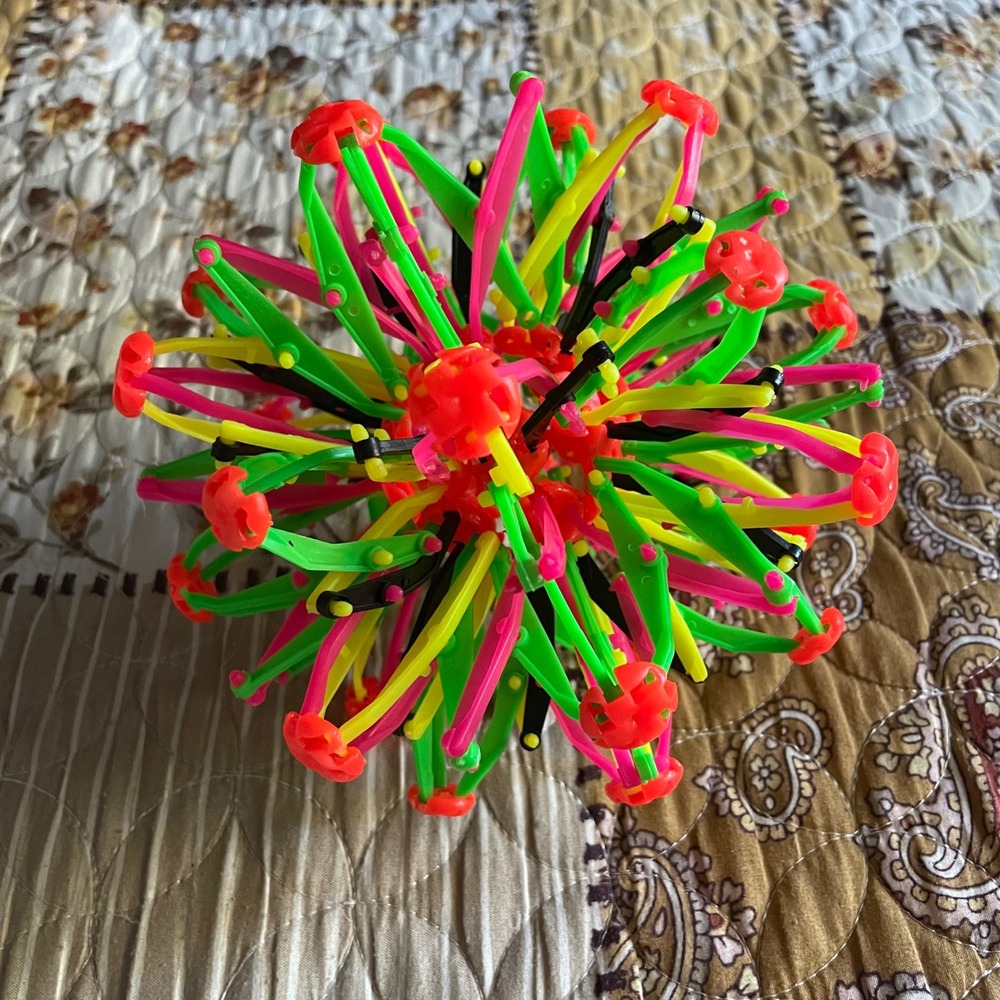 Sphere Expanding Toy Neon Multi Color Geometric Fidget Ball